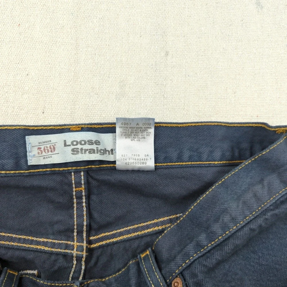 Levis Jeans Mens 32x28 Blue 569 Loose Straight Baggy Relaxed Classic